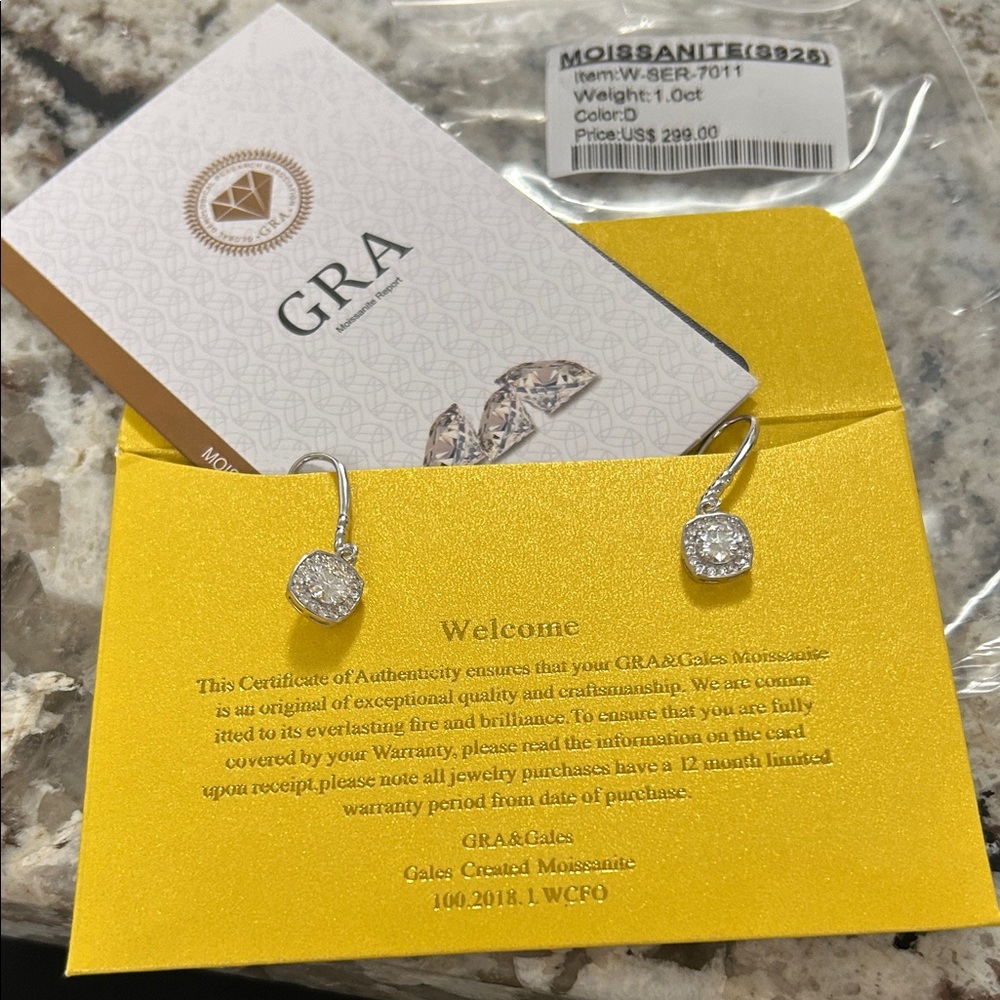 GRA Pavé Drop Earrings in Silver with Clear Stones
